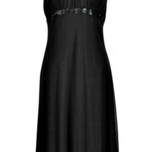 Elegant Beaded Black Evening Dress